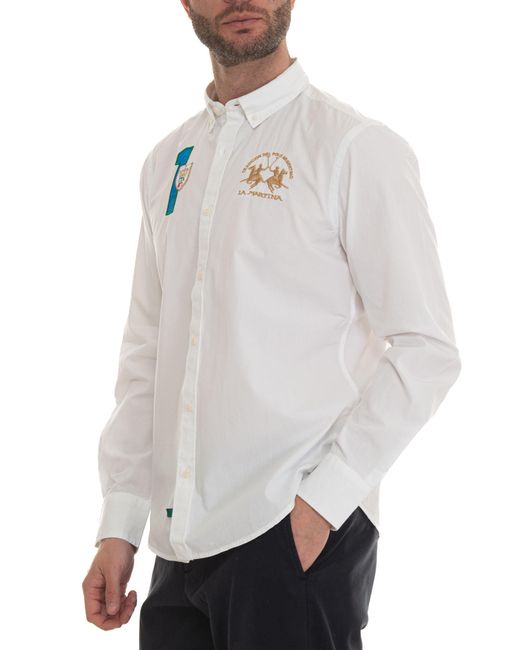 Camicia casual Italia di La Martina in White da Uomo