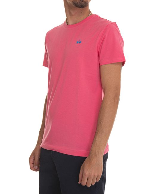 T-shirt girocollo mezza manica Serge di La Martina in Pink da Uomo