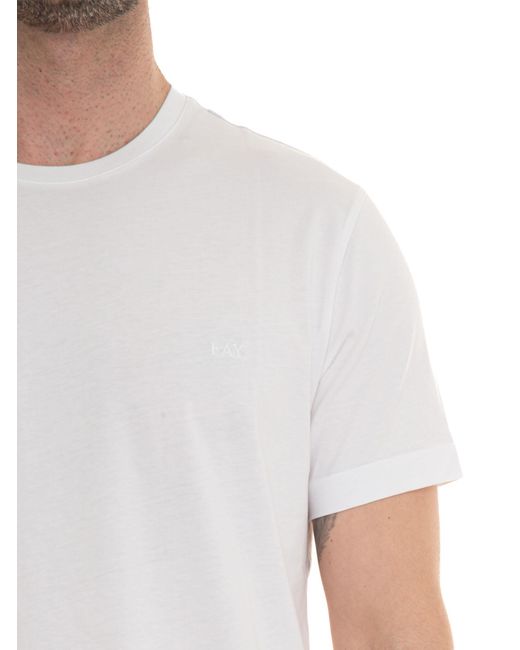 T-shirt girocollo mezza manica di Fay in White da Uomo