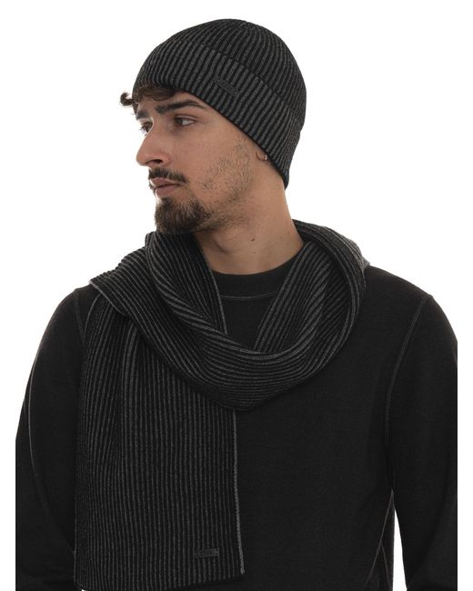 Set Sciarpa e Cappello ERCOLE-SET di Boss in Gray da Uomo