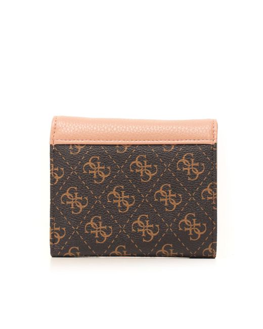 Guess Brightside Wallet Small Size Brown Polyurethane