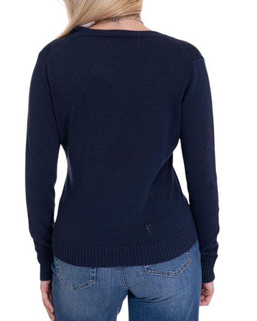 Pullover collo a V Janvi di Peuterey in Blue