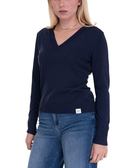Pullover collo a V Janvi di Peuterey in Blue