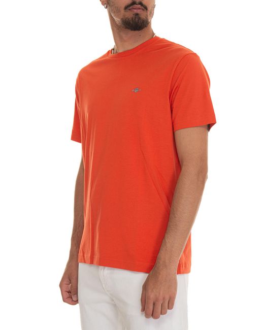 T-shirt girocollo mezza manica di Gant in Red da Uomo