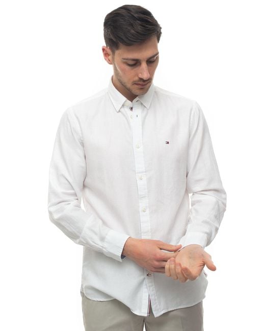 tommy hilfiger white mens shirt
