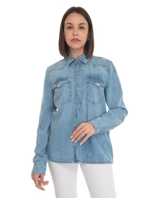 Camicia da donna in jeans di Guess in Blue