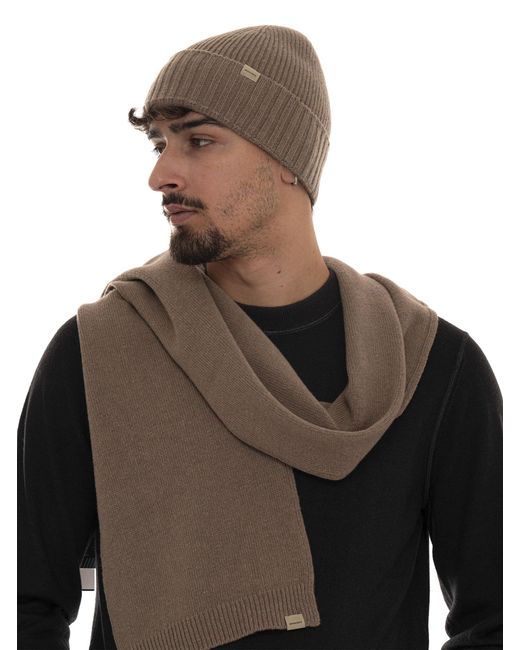 Set Sciarpa e Cappello di Woolrich in Black da Uomo
