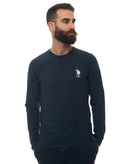 NEW U.S Blue Polo Assn Men's CREW Neck Solid Tshirt Tee Logo Medium 