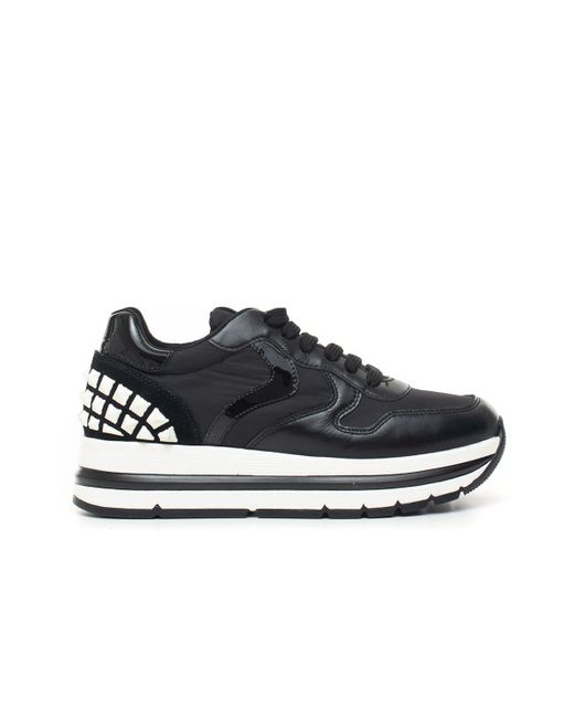 Voile Blanche Maran Studs Sneakers In Canvas And Leather Nero/bianco  Leather in Black - Lyst