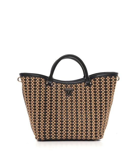 Borsa in rafia atalia di Guess in Brown