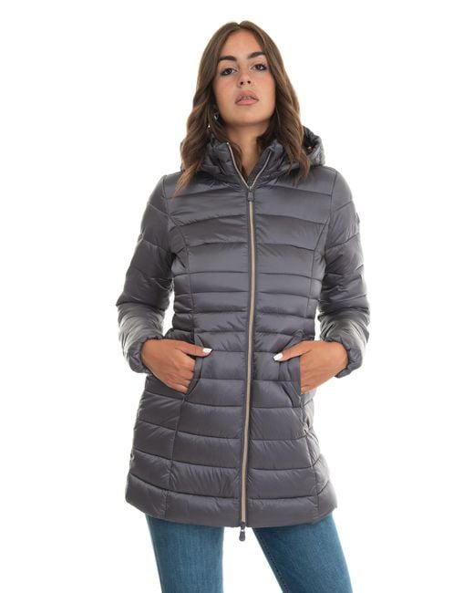 Save The Duck Synthetic Reese Long Jacket Violet in Gray | Lyst