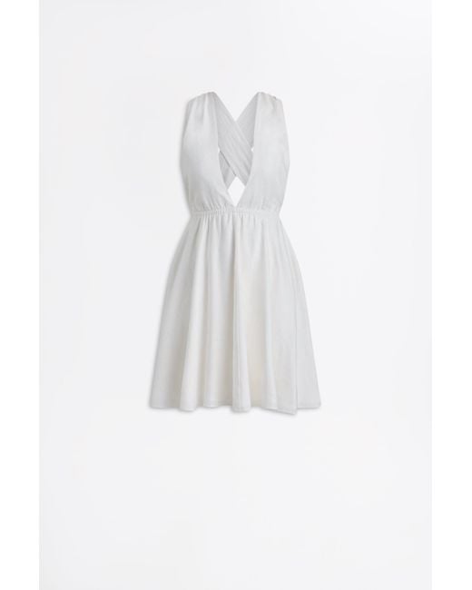 Scanlan Theodore White Linen Halter Mini