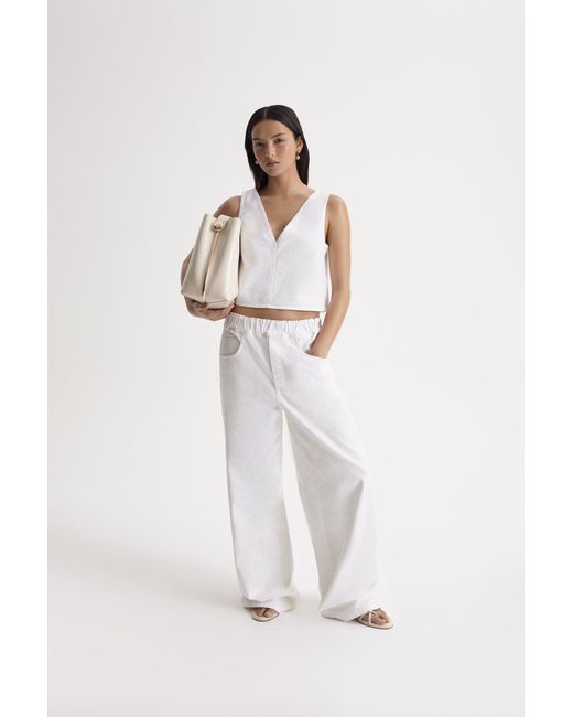 Scanlan Theodore Denim Soft Waist Jean in White | Lyst