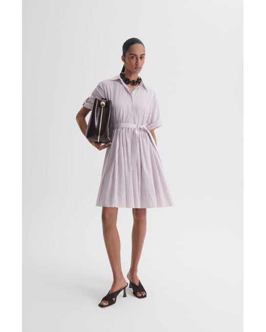Scanlan Theodore Striped Mini Shirt Dress in Pink | Lyst