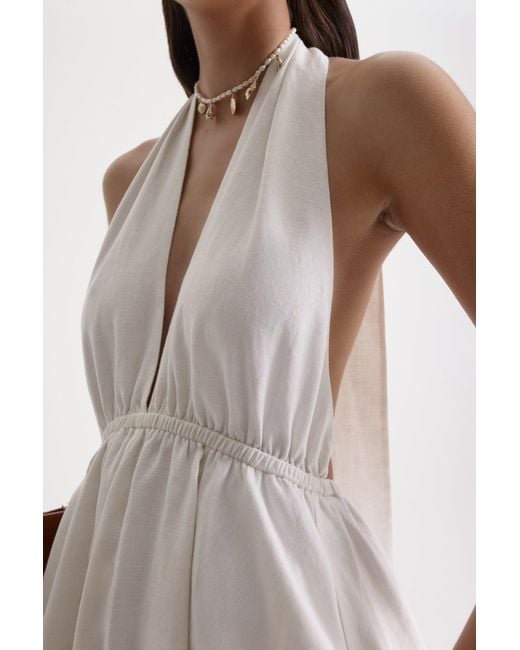 Scanlan Theodore White Linen Halter Mini