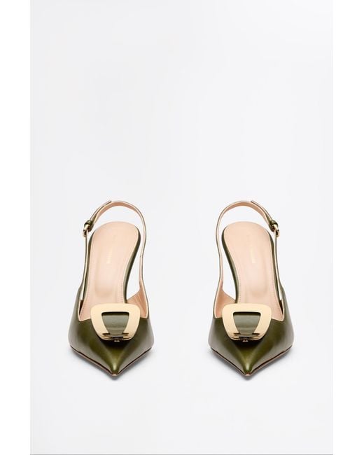 Scanlan Theodore Metallic Triangle Frame Slingback 10.5