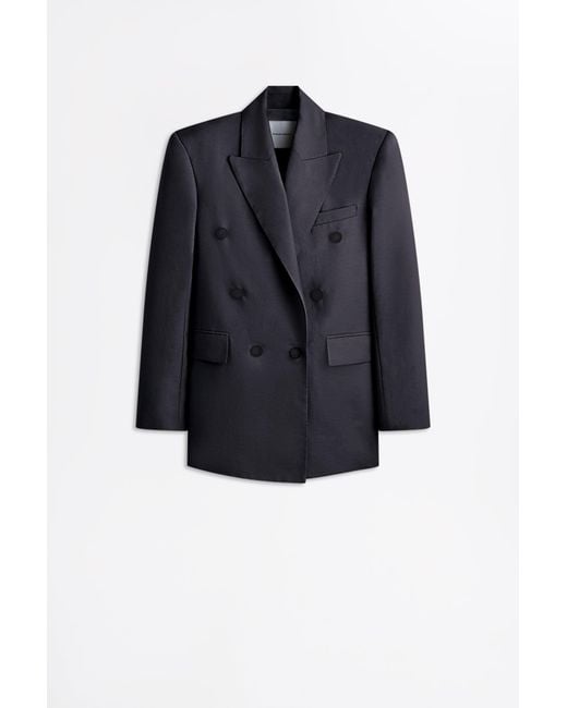 Scanlan Theodore Blue Linen Double Breasted Jacket