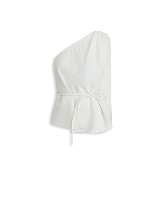 Scanlan Theodore White One Shoulder Soft Top