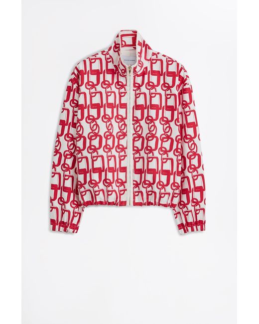Scanlan Theodore Red Chain Print Funnel Jacket