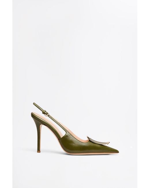 Scanlan Theodore Metallic Triangle Frame Slingback 10.5