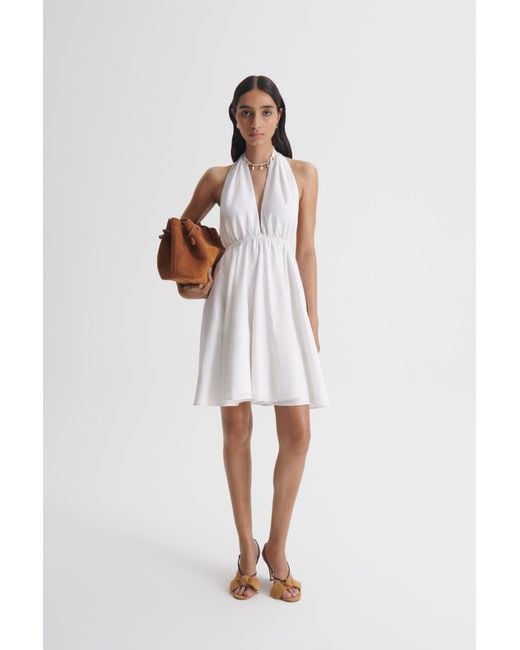 Scanlan Theodore White Linen Halter Mini