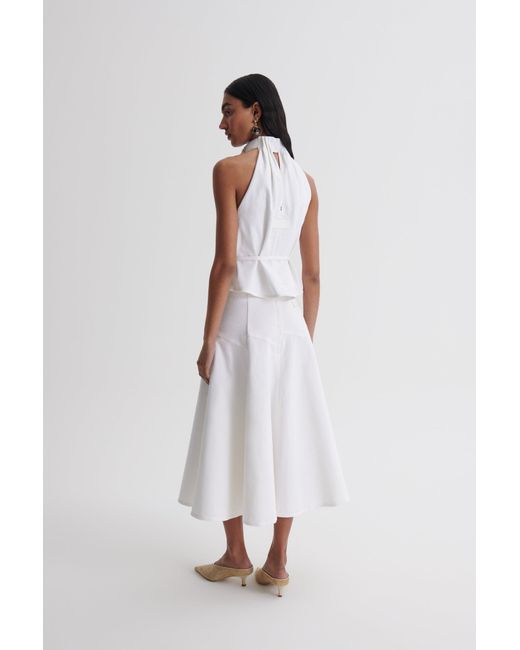 Scanlan Theodore Denim Panel Skirt in White | Lyst