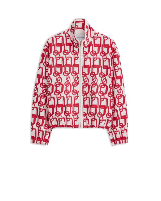 Scanlan Theodore Red Chain Print Funnel Jacket