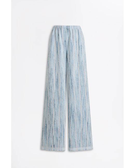 Scanlan Theodore Blue Boucle Soft Trouser