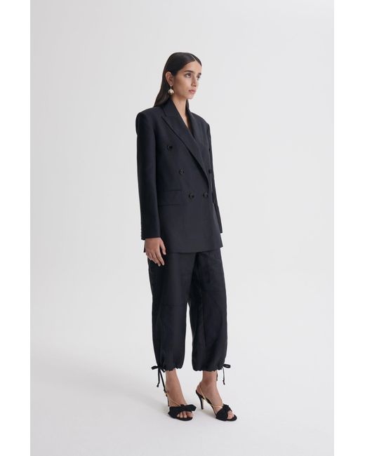 Scanlan Theodore Blue Linen Double Breasted Jacket