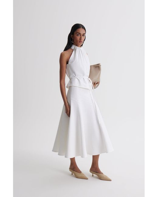 Scanlan Theodore Denim Panel Skirt in White | Lyst