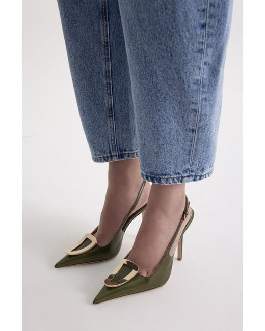 Scanlan Theodore Metallic Triangle Frame Slingback 10.5