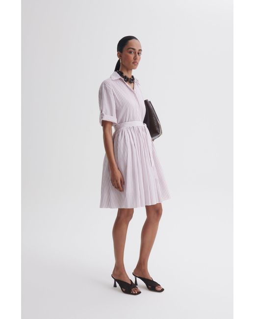 Scanlan Theodore Striped Mini Shirt Dress in Pink | Lyst