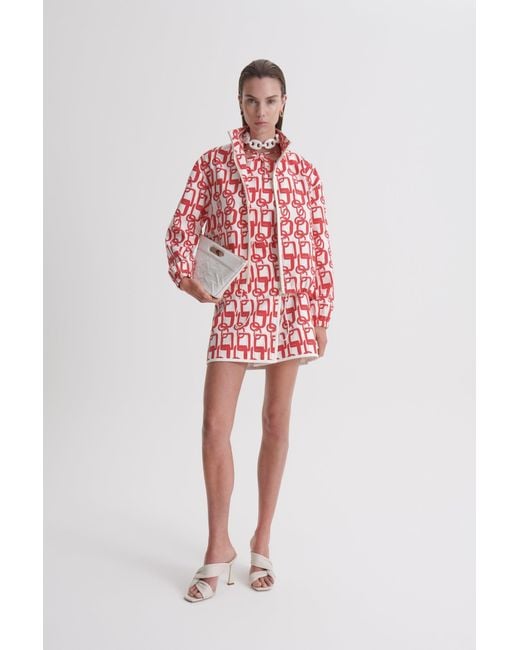 Scanlan Theodore Red Chain Print Funnel Jacket