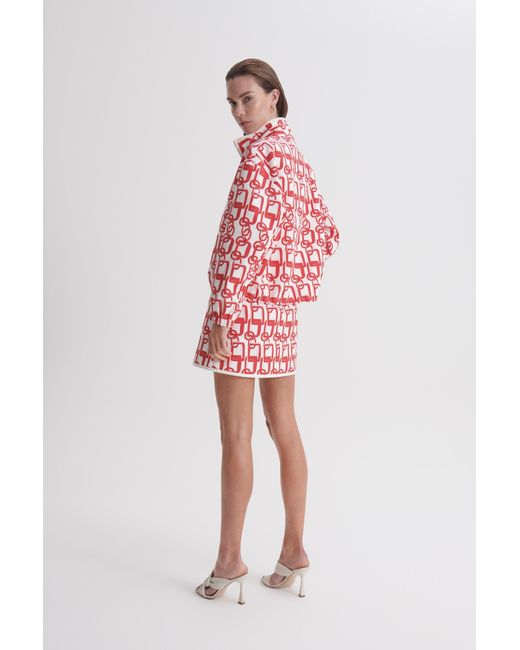 Scanlan Theodore Red Chain Print Funnel Jacket