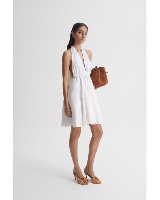 Scanlan Theodore White Linen Halter Mini