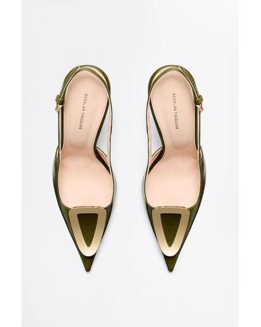 Scanlan Theodore Metallic Triangle Frame Slingback 10.5