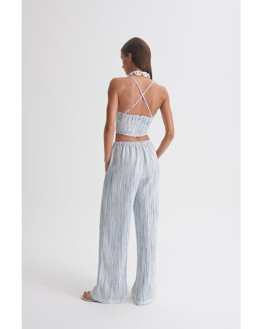 Scanlan Theodore Blue Boucle Soft Trouser