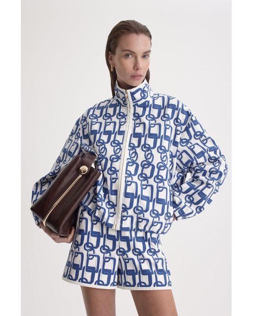 Scanlan Theodore Chain Print Funnel Jacket in Blue | Lyst