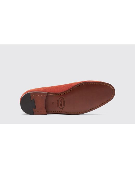Scarosso Red Flavio Rust Suede Loafers for men