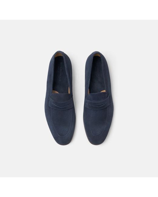 Scarosso Blue Marzio Abisso Scamosciato Loafers for men
