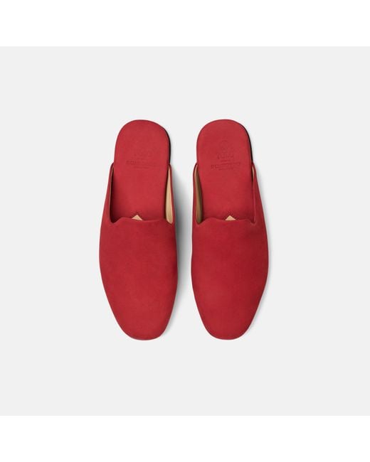 Scarosso Red Atlas Travel Slipper Nubuck
