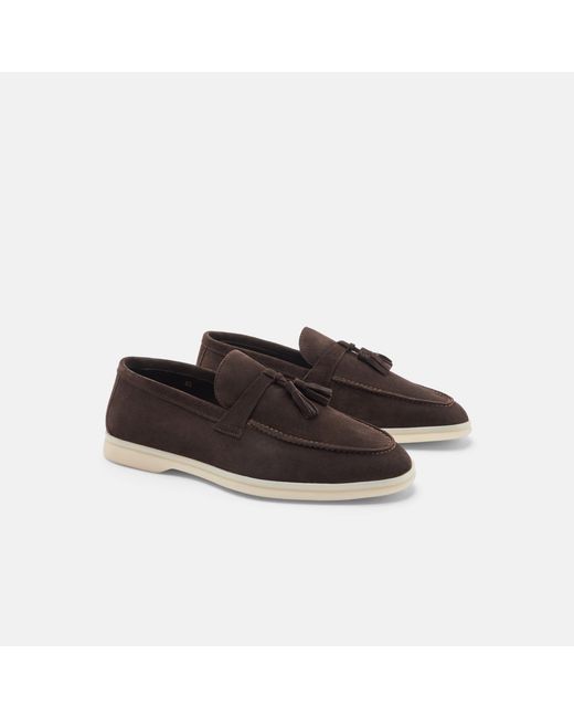 Scarosso Black Leandro Brown Suede Loafers for men