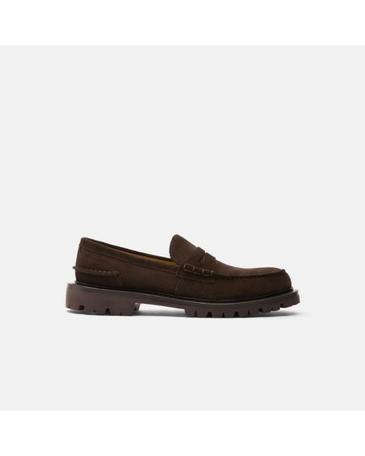 Scarosso Black Wooster Ii Brown Suede Loafers & Flats for men