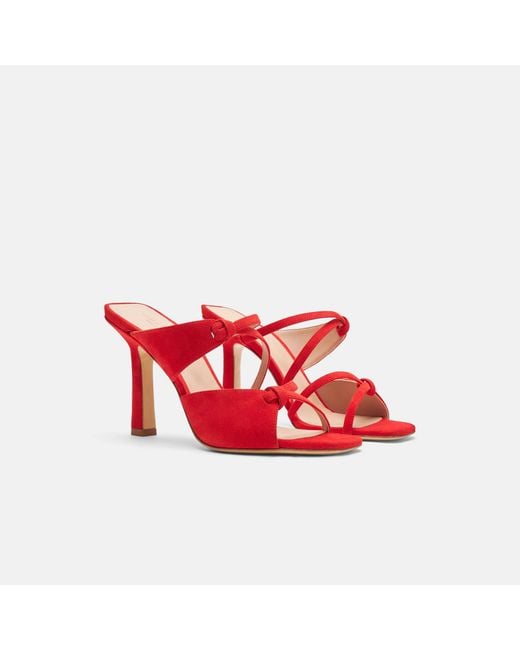Scarosso Zoe Red Suede Sandals