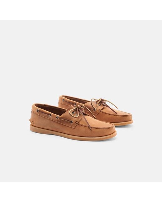 Scarosso Brown Jude Cognac Nubuck Boat Shoes for men