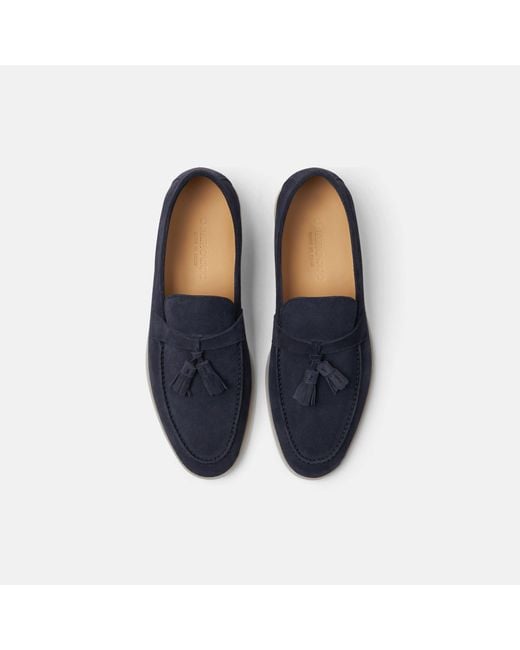 Scarosso Blue Leandro Blu Scamosciato Loafers for men
