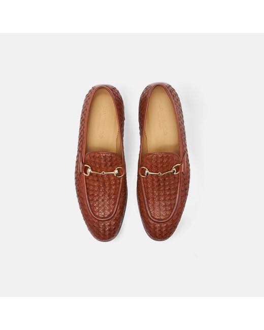 Scarosso Brown Alessandro Cognac Woven for men