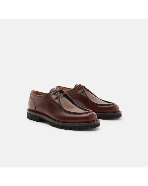 Scarosso Brown Damiano Burgundy Derbies for men