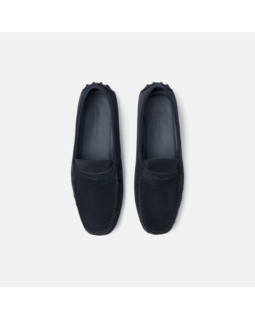 Scarosso Michael Blue Suede Driving Shoes for men