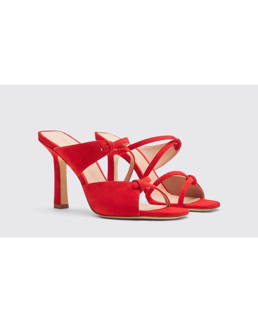 Scarosso Zoe Red Suede Sandals
